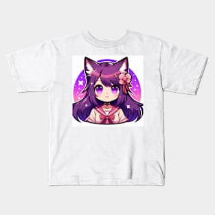 Cute Anime Furry Girl Kids T-Shirt